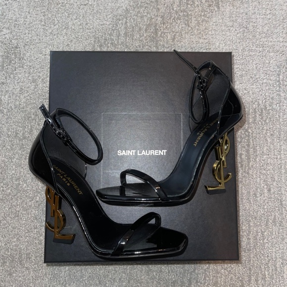 SAINT LAURENT Opyum embellished patent-leather sandals - Picture 4 of 6